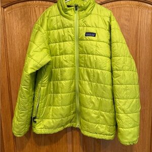 Patagonia Neon Lime Green Puffer Jacket Weather-Resistant Insulated